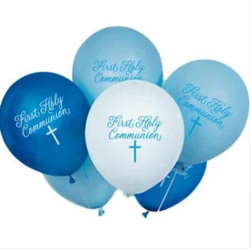 Blue Cross Paper 1st Holy Communion Latex Balloons