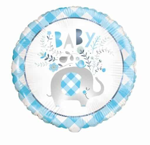 Baby Blue Elephant Foil Balloon