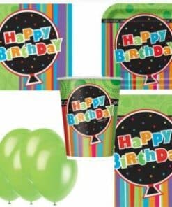 Birthday Stripes Party Pack for 8