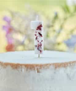 Pressed Petal Birthday Cake Candle - Number 1