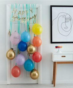 Rainbow & Gold Happy Birthday Balloon Door Kit