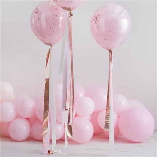 Rose Gold & Pink Streamer Balloon Tails