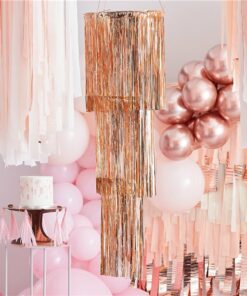 Rose Gold Fringe Chandelier