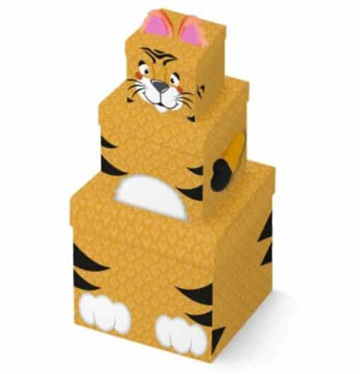 Tiger Plush Stacking Gift Boxes