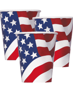 4th July USA American Flag Paper Cups