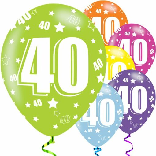 40th Birthday Printed Latex Balloons