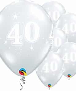 40th Birthday Printed Latex Balloons