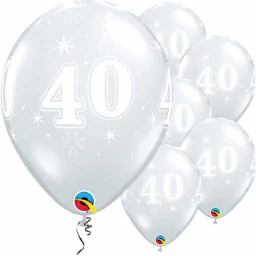 40th Birthday Printed Latex Balloons