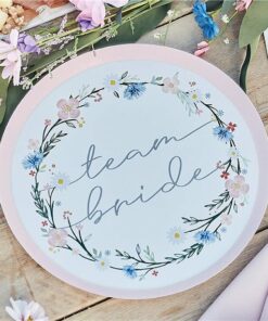 Boho Eco Floral Team Bride Hen Party Plates