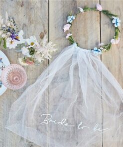 Bride To Be Veil With Floral Crown