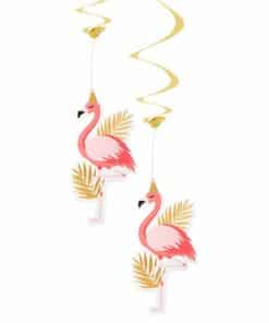 Flamingo Hanging Swirl Decorations