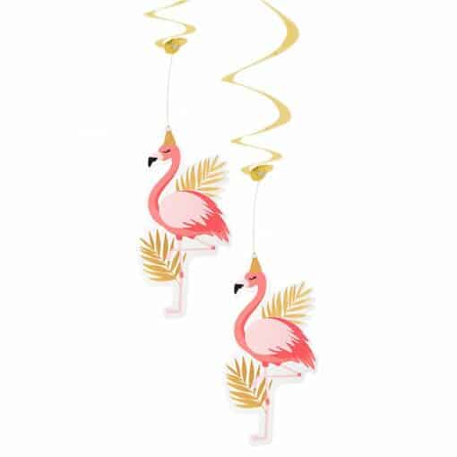 Flamingo Hanging Swirl Decorations