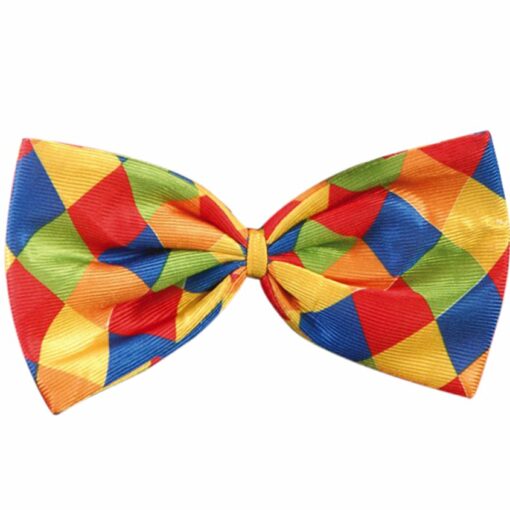 Giant Checked Clown Bow Tie