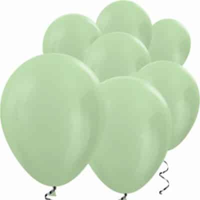 Green Satin Mini Latex Balloons