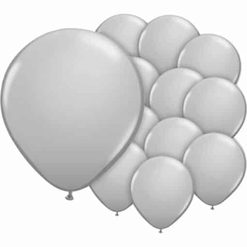 Silver Grey Mini Latex Balloons