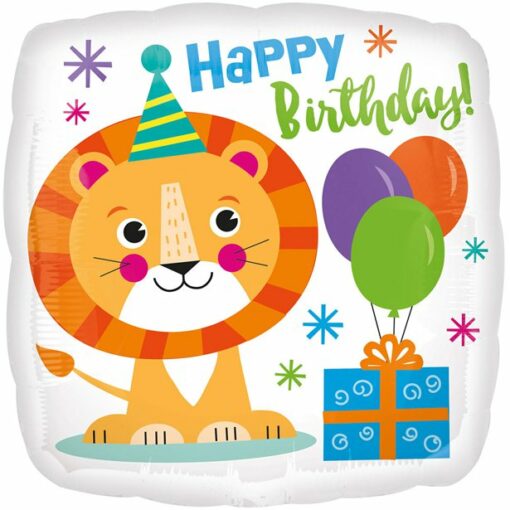 Lion Happy Birthday Square Balloon