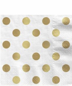 Metallic Gold Dot Paper Napkins