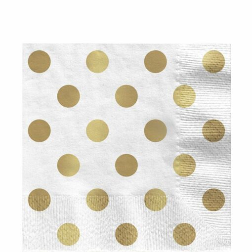 Metallic Gold Dot Paper Napkins