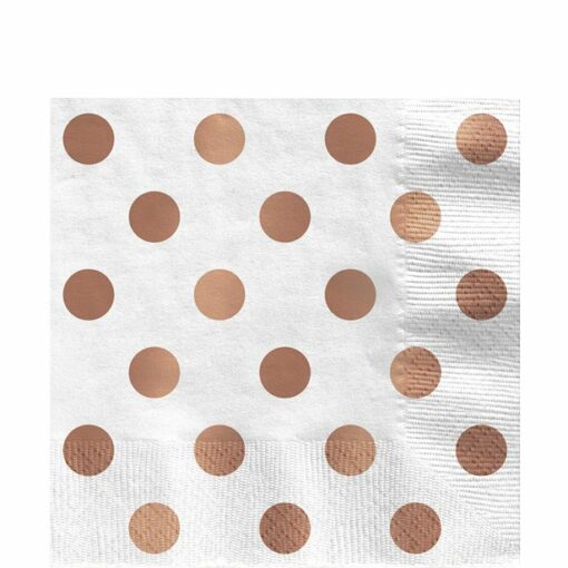 Metallic Rose Gold Dots Napkins