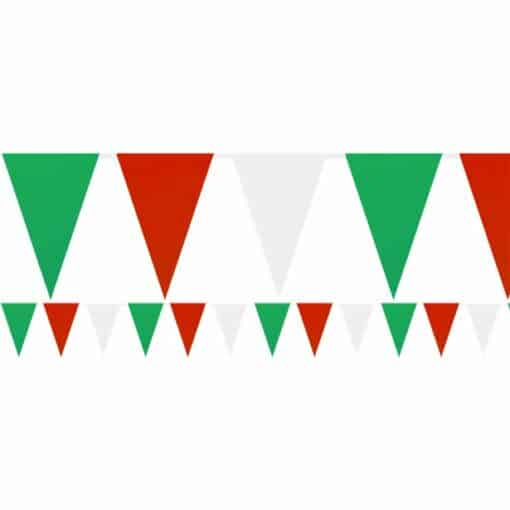 Red, White & Green Plastic Bunting