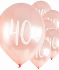 Rose Gold 40th Birthday Balloons