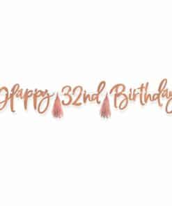 Rose Gold Happy Birthday Add-an-Age Banner