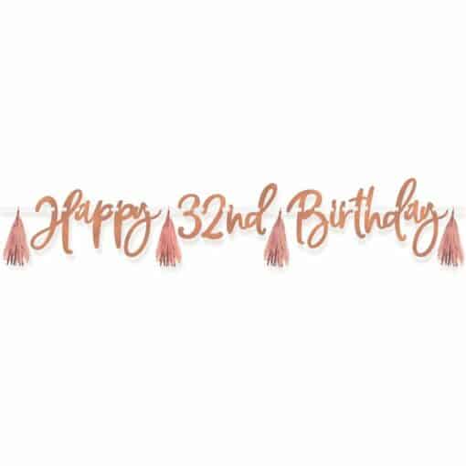 Rose Gold Happy Birthday Add-an-Age Banner