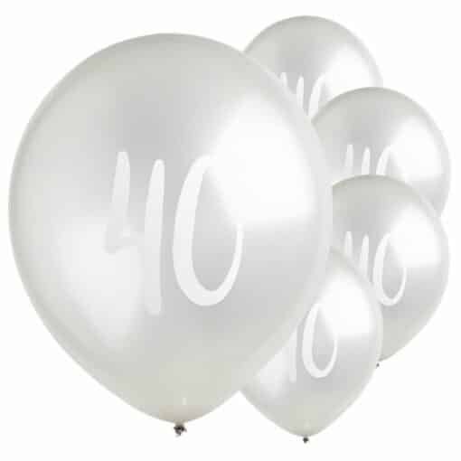 Silver 40th Birthday Balloons