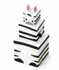 Zebra Plush Stacking Gift Boxes