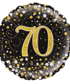 Happy 70th Birthday Gold Sparkling Celebration Balloon