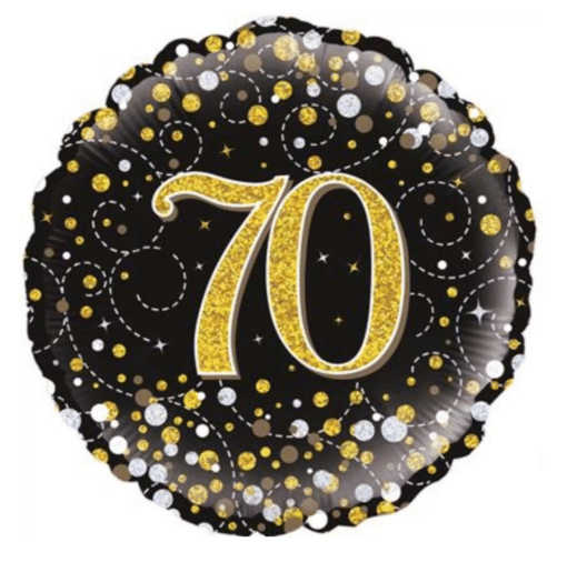 Happy 70th Birthday Gold Sparkling Celebration Balloon