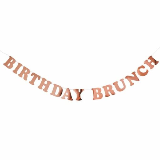 Rose Gold Birthday Brunch Banner