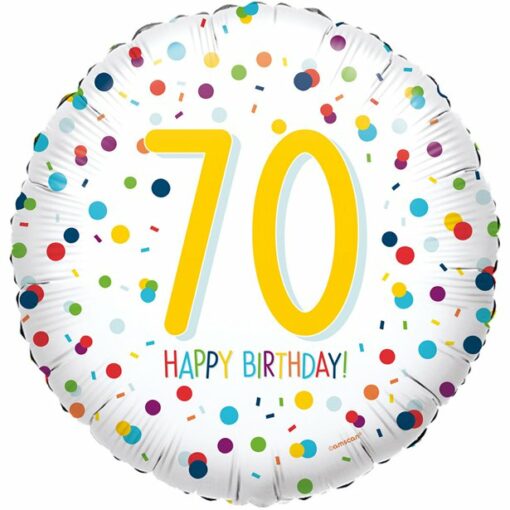 Age 70 Confetti Birthday Balloon