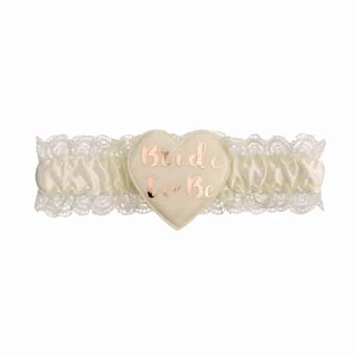 Cream & Rose Gold Bride to Be Garter