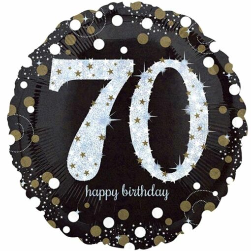 Happy 70th Birthday Gold Sparkling Celebration Balloon