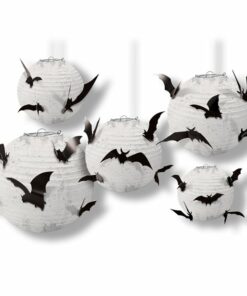 Halloween Paper Lanterns with Bats