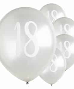 Silver 18th Printed Balloons