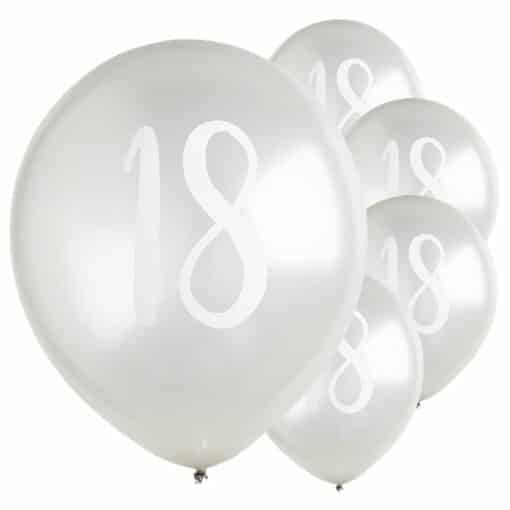 Silver 18th Printed Balloons