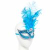 Turquoise Masquerade Mask with Sequins