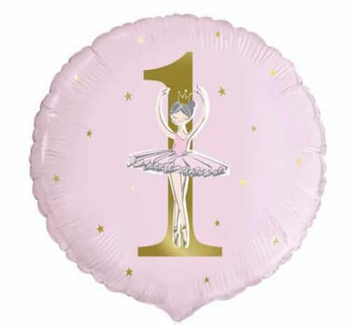 Ballerina 1st Birthday Foil Balloon