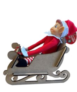 Naughty Elf Wooden Sleigh