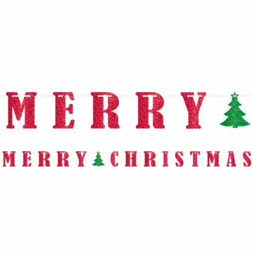 Merry Christmas Glitter Banner