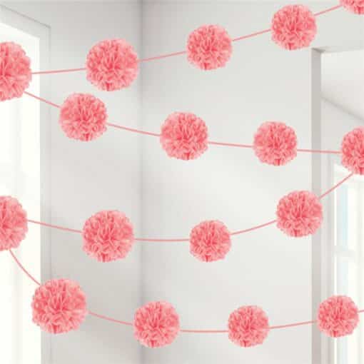 Pink Pom Pom Garland Decoration