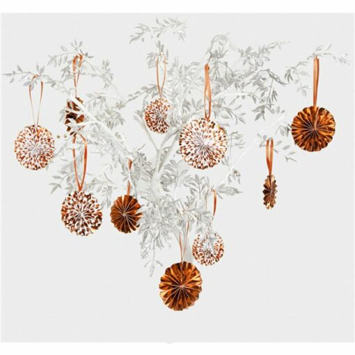 Rose Gold Dot Christmas Tree Pinwheel Decorations