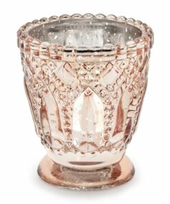 Rose Gold Glass Candle Holder