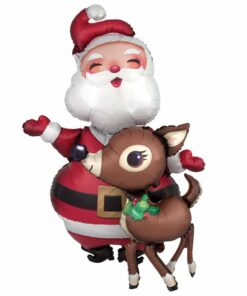 Santa & Reindeer Airwalker Balloon