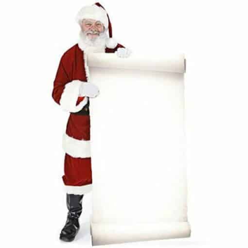 Father Christmas Holding A Sign To Personalised Cardboard Cutout