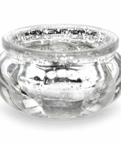 Silver Glass Candle Holder - 6cm