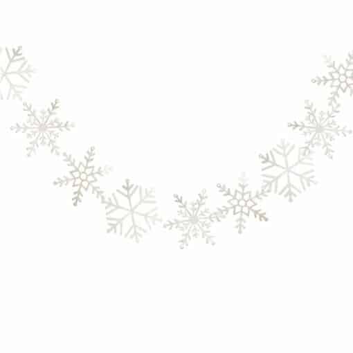 White Glitter Snowflake Garland