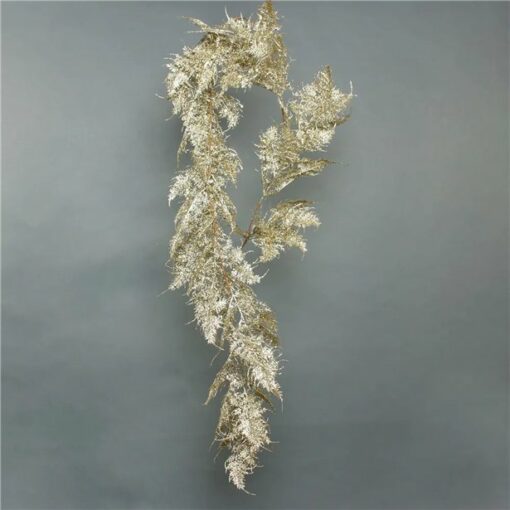 Gold Glitter Asparagus Fern Garland